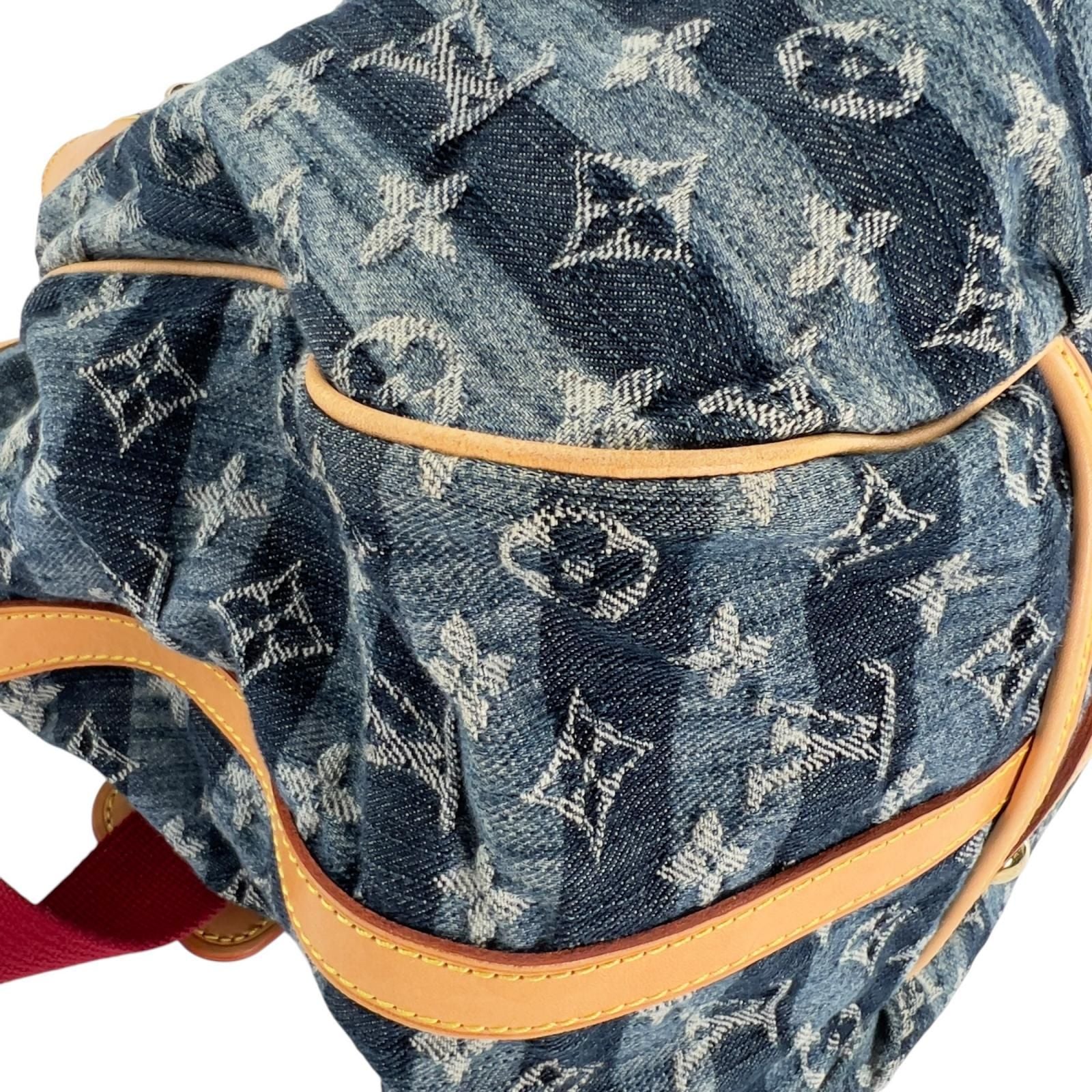 Louis Vuitton Monogram Denim Cavaliere GM Handbag Blue 2-Way — view 7