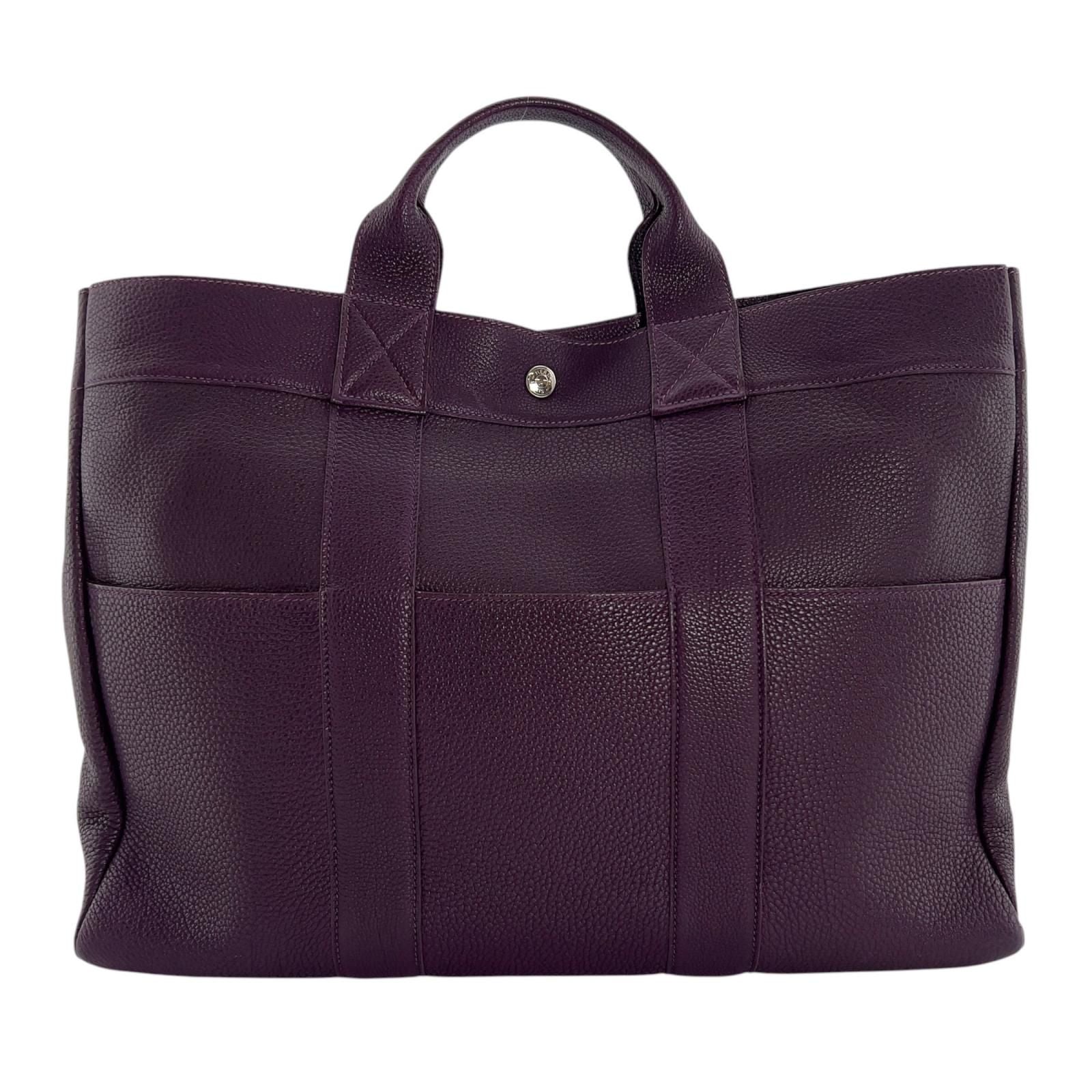Hermes Fourre Tout MM Tote Bag Togo Raisin Purple