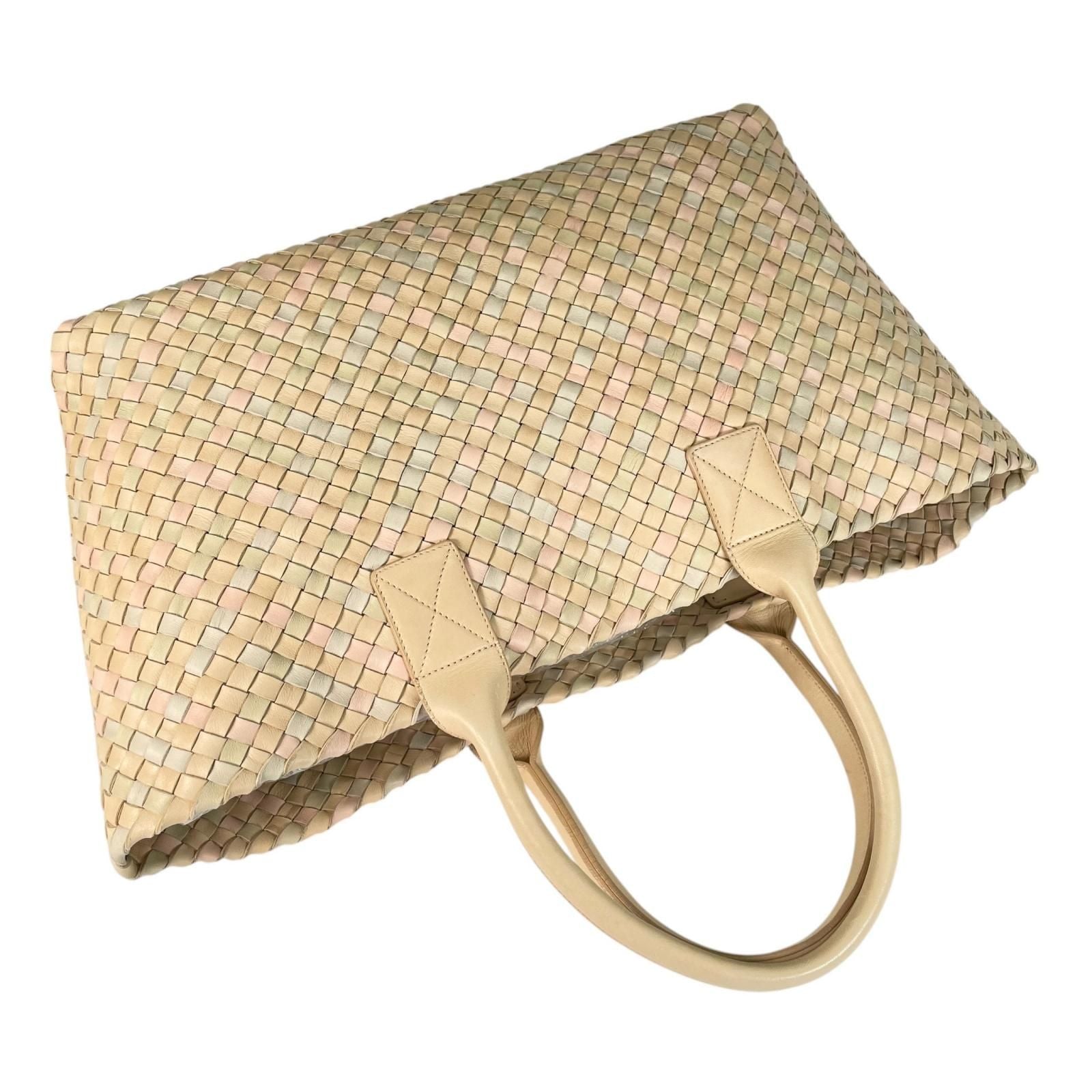 Bottega Veneta Intrecciato Cabas MM Tote Bag Lambskin Multicolor 500 Limited — view 5