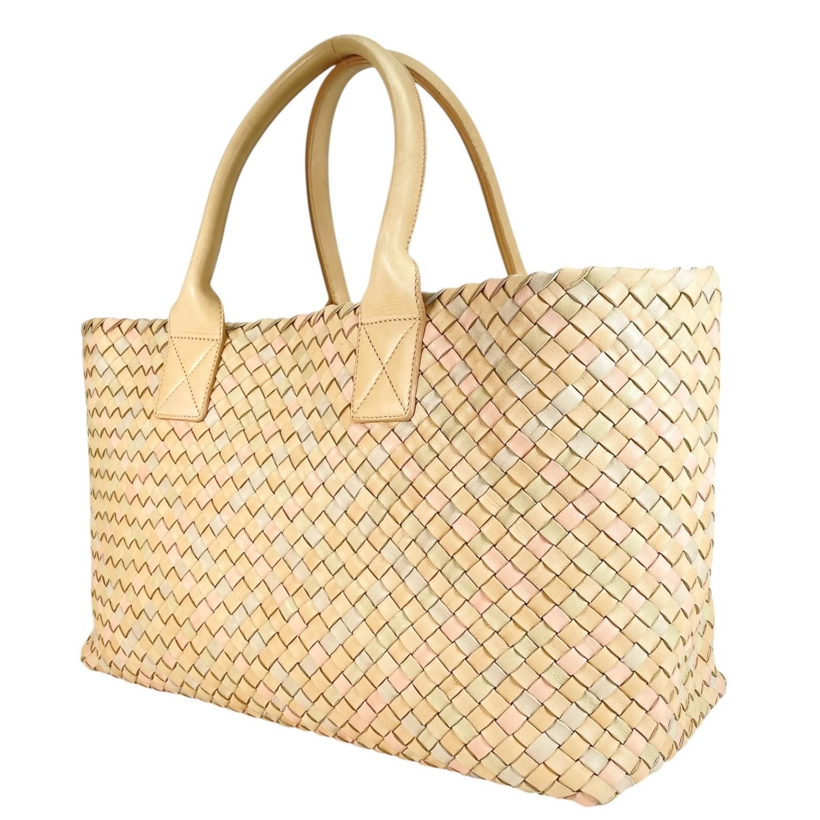 Bottega Veneta Intrecciato Cabas MM Tote Bag Lambskin Multicolor 500 Limited — view 2