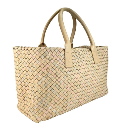 Bottega Veneta Intrecciato Cabas MM Tote Bag Lambskin Multicolor 500 Limited — view 3