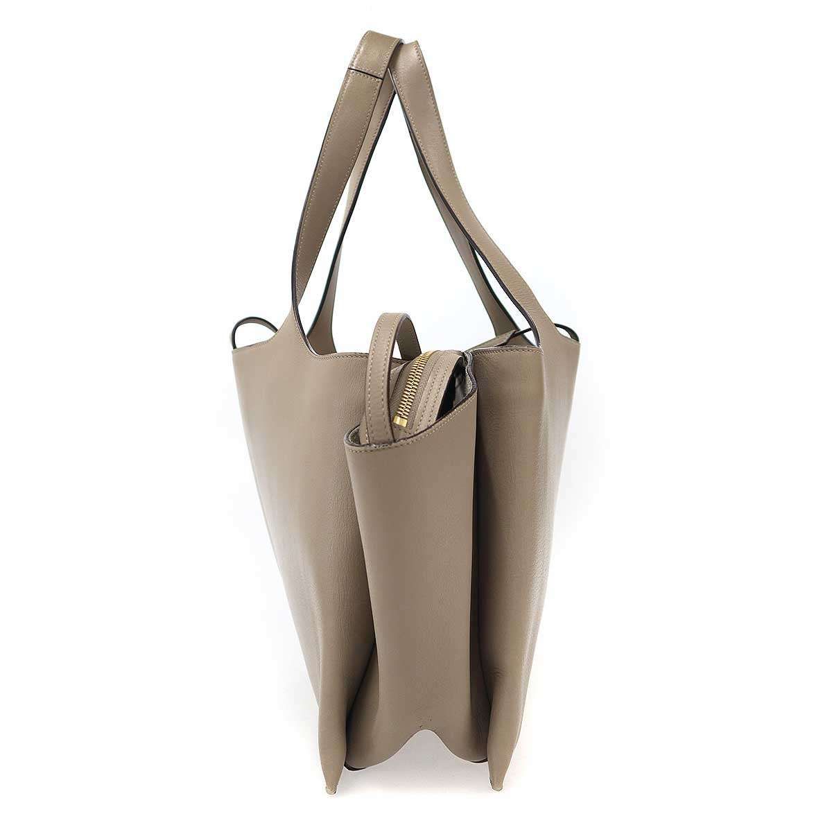 Celine Trifold Leather Tote Bag Beige — view 3