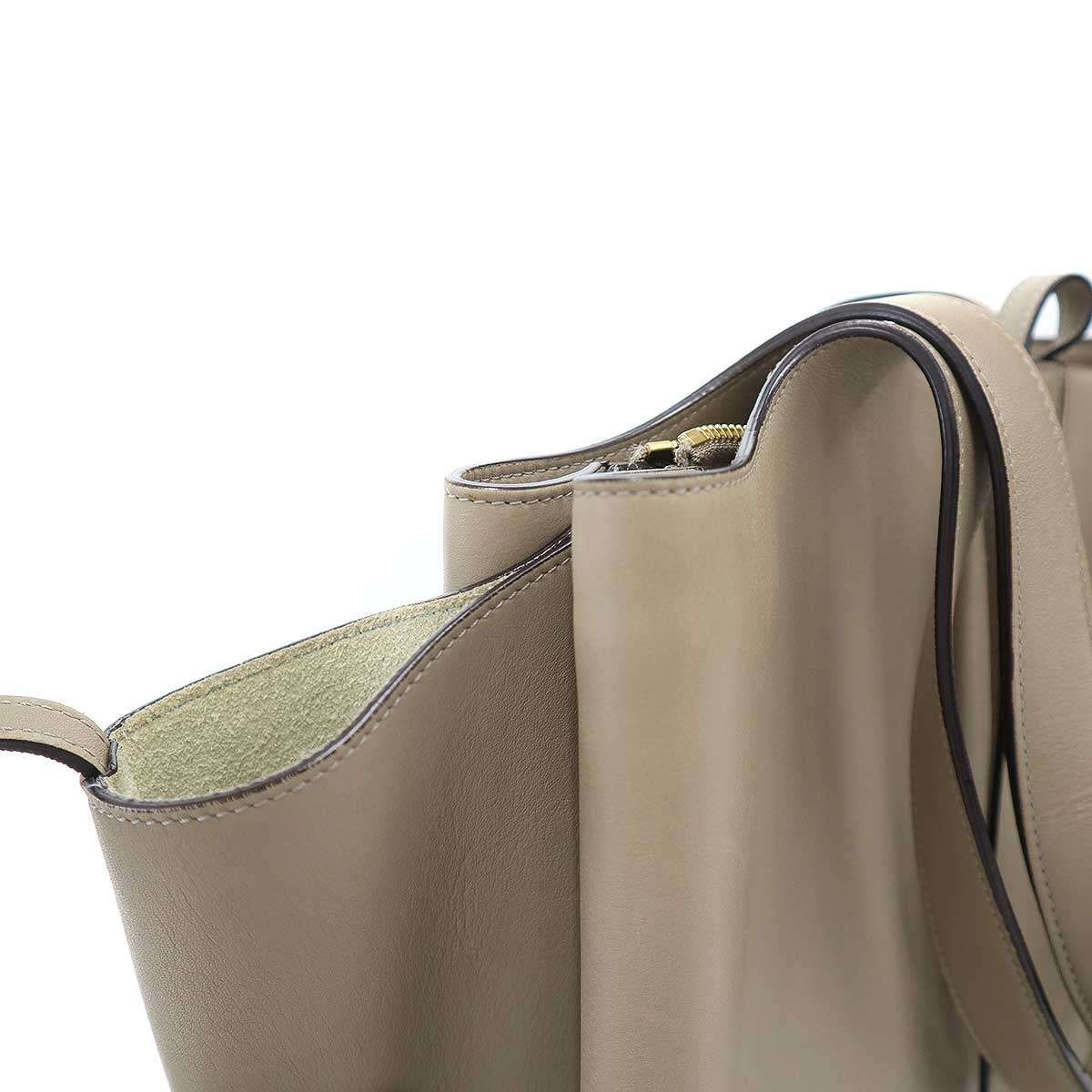 Celine Trifold Leather Tote Bag Beige — view 7