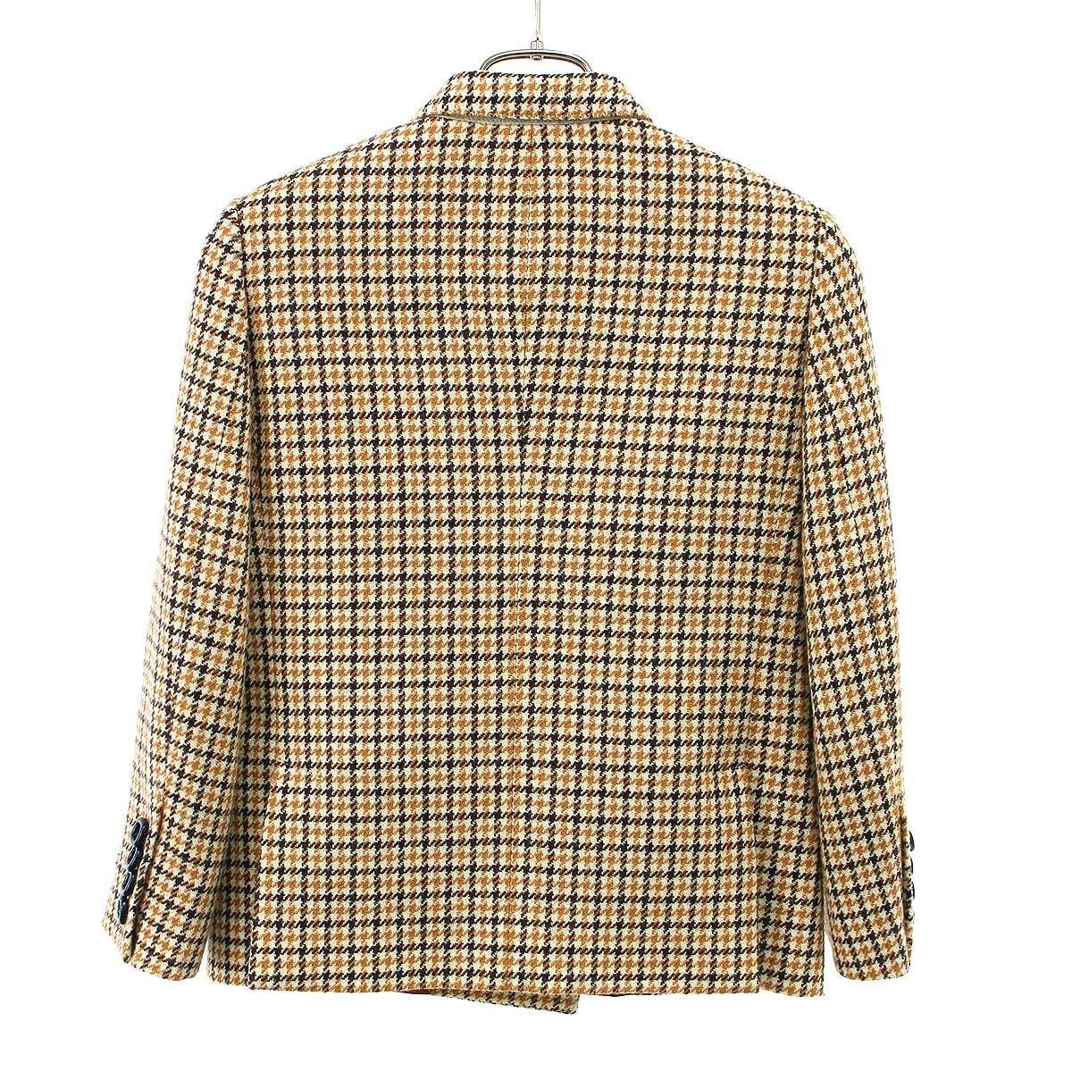 Gucci Houndstooth Square Double Button Jacket Beige 38 — view 2