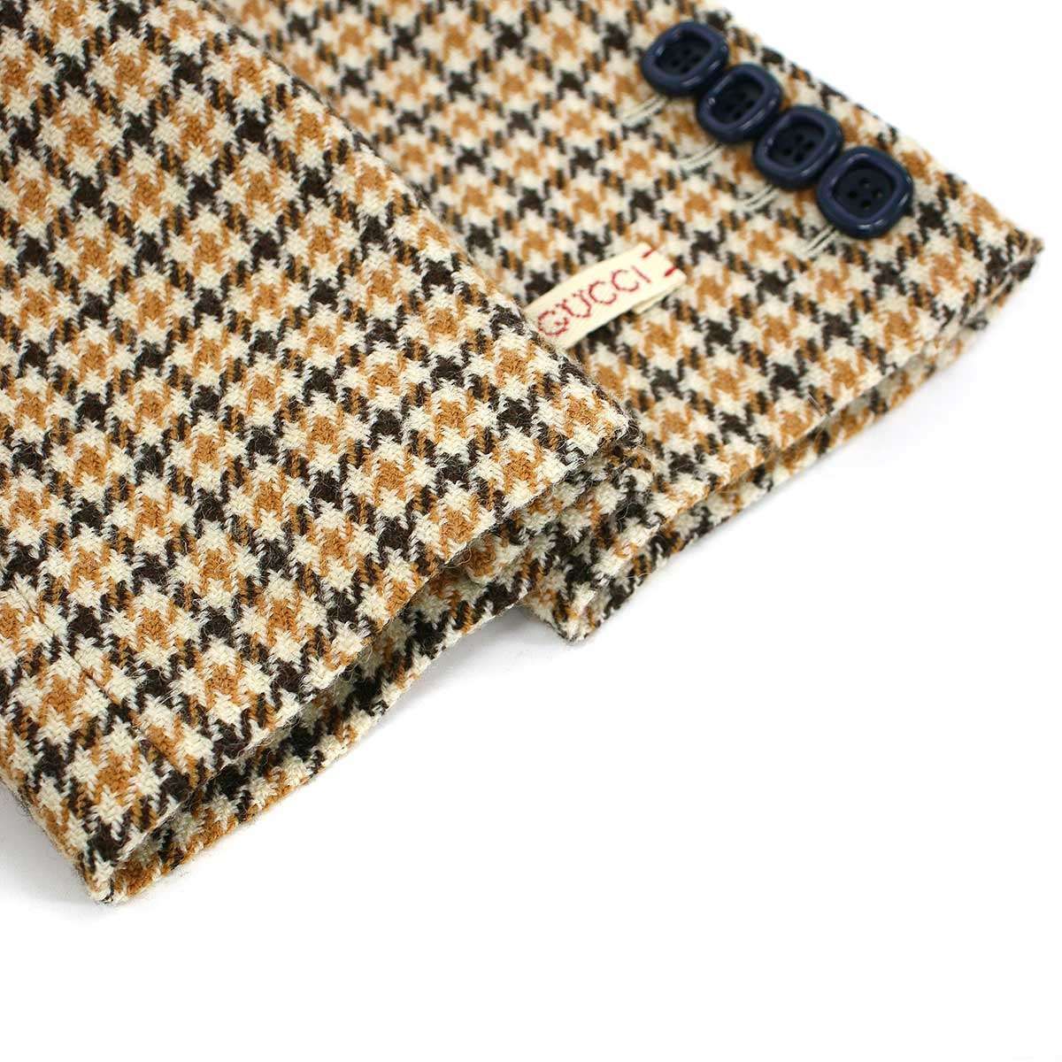 Gucci Houndstooth Square Double Button Jacket Beige 38 — view 5