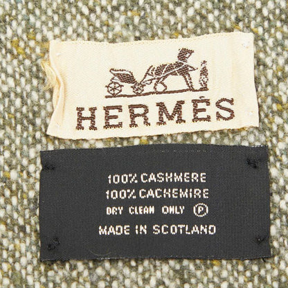 Hermes Logo Scarf Green Cashmere — view 4