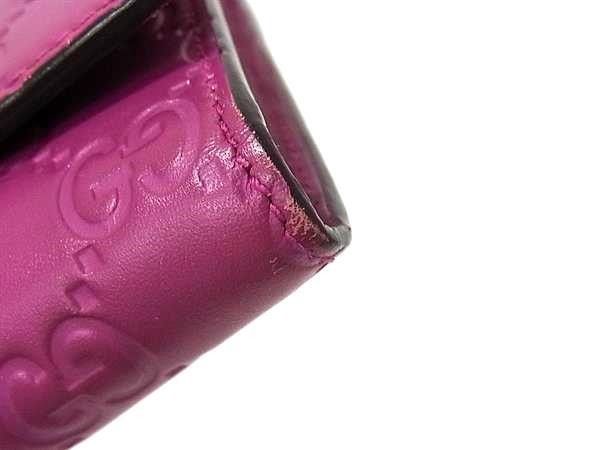 Gucci Wallet Guccissima Metal Ribbon Zip Around Purple Leather — view 7