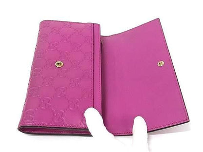 Gucci Wallet Guccissima Metal Ribbon Zip Around Purple Leather — view 3