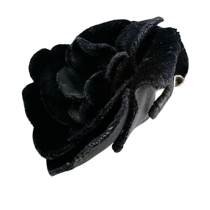 Chanel Camellia Pin Brooch Corsage Black — view 4