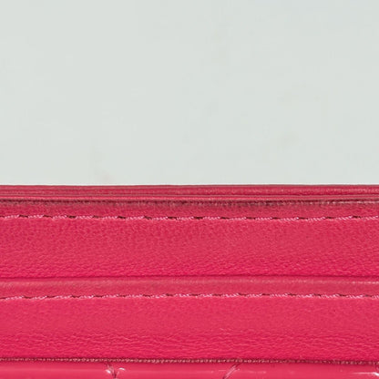 Chanel CC Logo Card Case Patent Patent Leather Pink — view 5