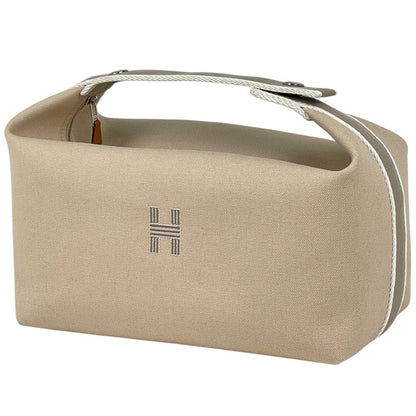 Hermes Bride-A-Brac GM Pouch Logo Handbag Cotton Beige