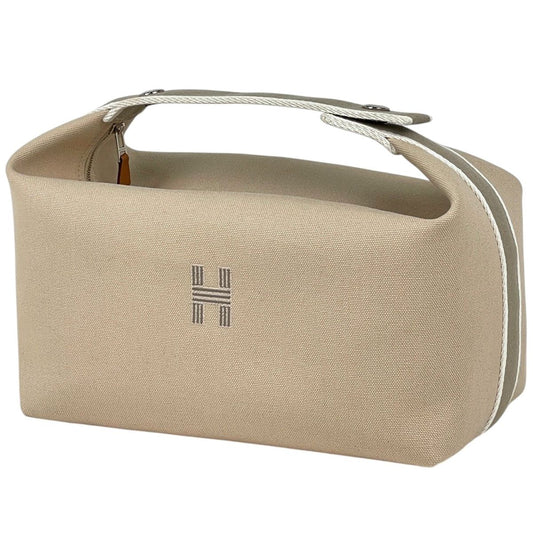 Hermes Bride-A-Brac GM Pouch Logo Handbag Cotton Beige