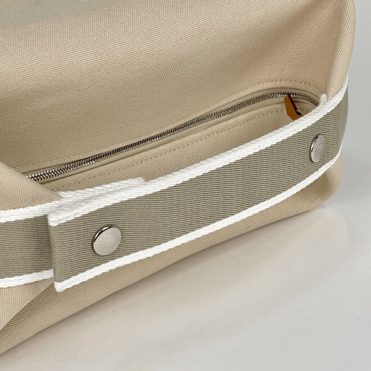 Hermes Bride-A-Brac GM Pouch Logo Handbag Cotton Beige — view 6