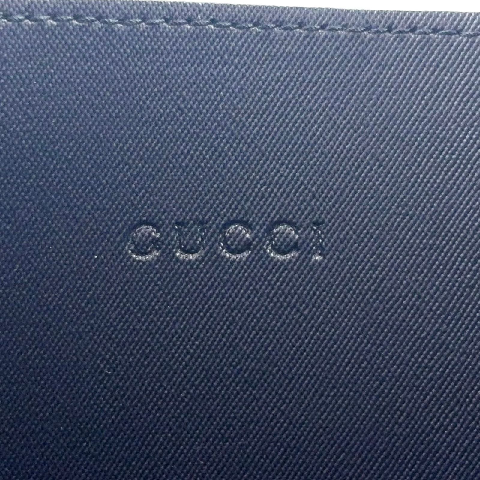 Gucci GG Blue Mus Reversible Leather Navy Beige Tote Bag — view 5