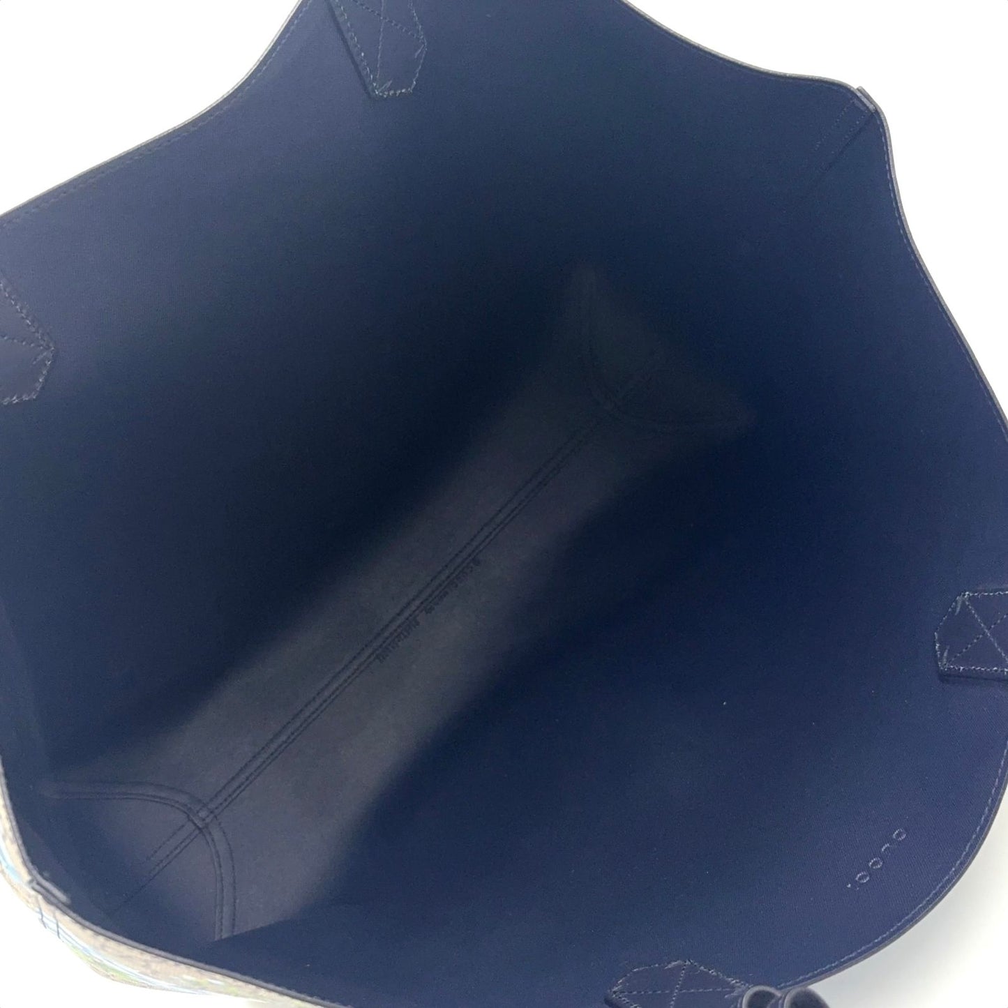 Gucci GG Blue Mus Reversible Leather Navy Beige Tote Bag — view 3