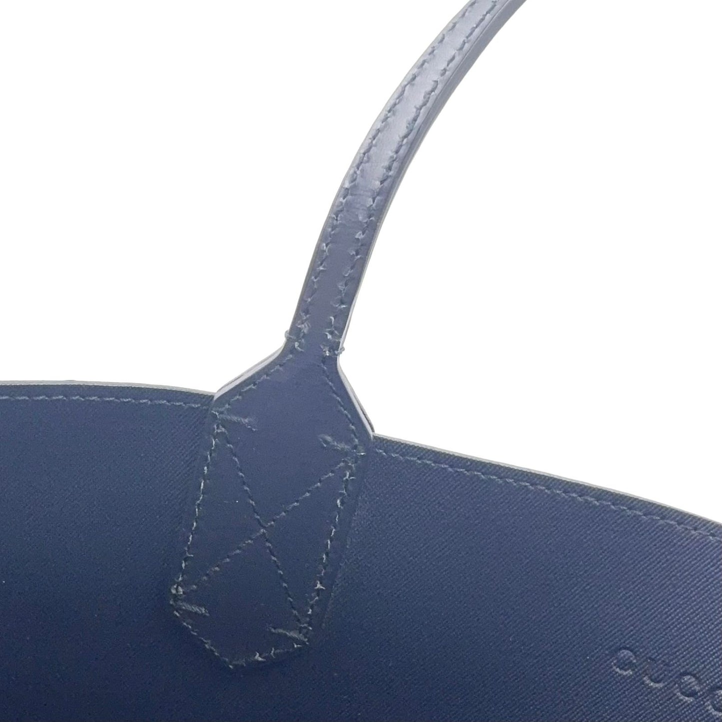 Gucci GG Blue Mus Reversible Leather Navy Beige Tote Bag — view 8