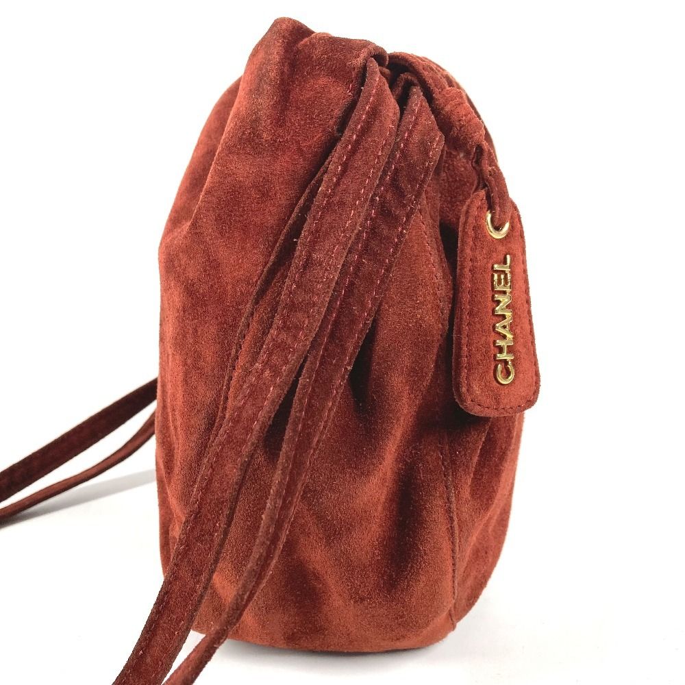 Chanel Shoulder Bag Logo Drawstring Suede — view 4