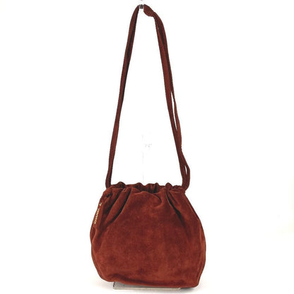 Chanel Shoulder Bag Logo Drawstring Suede