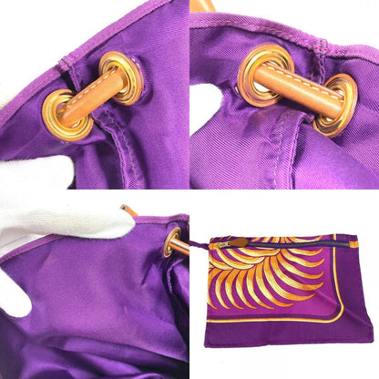 Hermes Shoulder Bag Silk City MM Purple — view 8