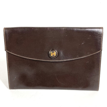 Hermes Second Bag Pochette Trio Leather Brown