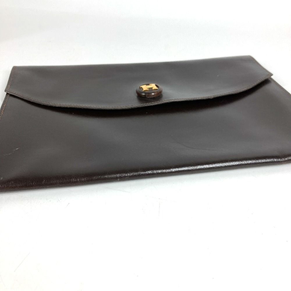 Hermes Second Bag Pochette Trio Leather Brown — view 6