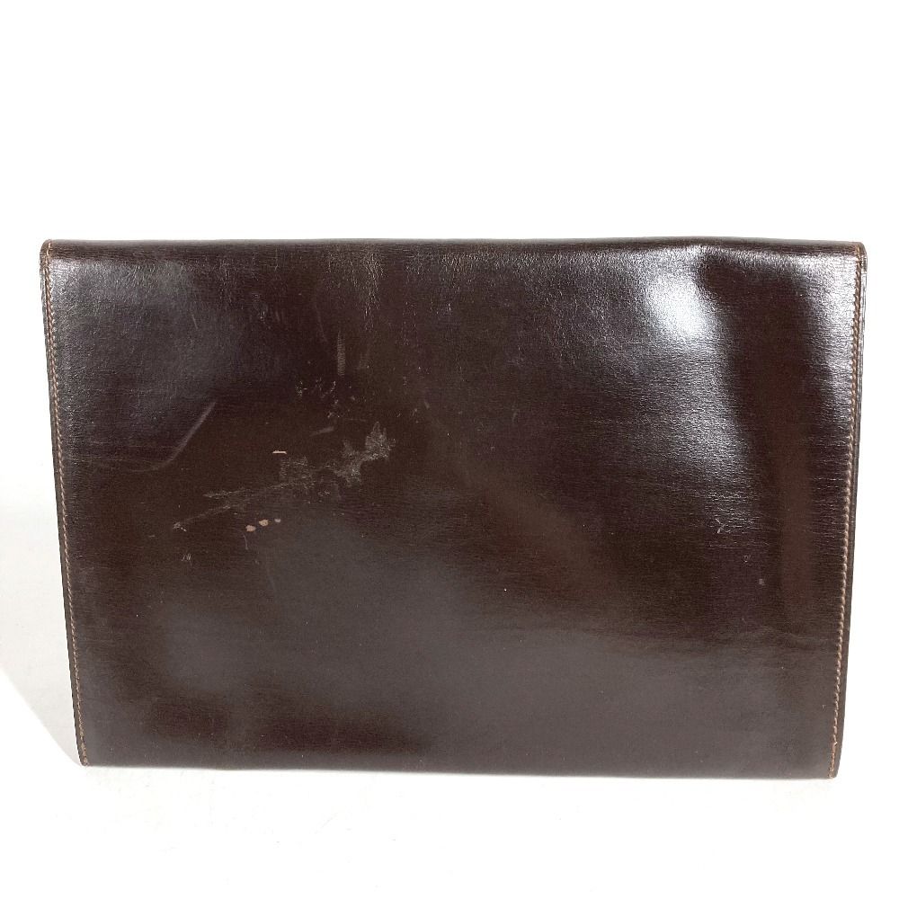 Hermes Second Bag Pochette Trio Leather Brown — view 2