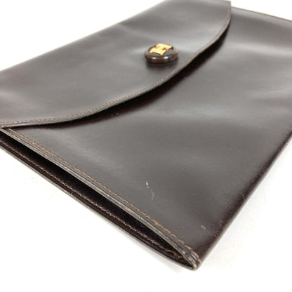 Hermes Second Bag Pochette Trio Leather Brown — view 4