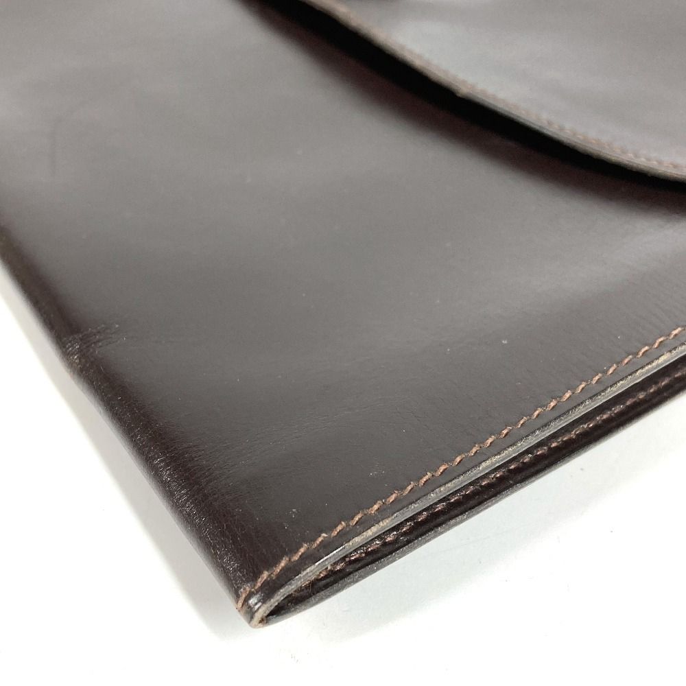 Hermes Second Bag Pochette Trio Leather Brown — view 7