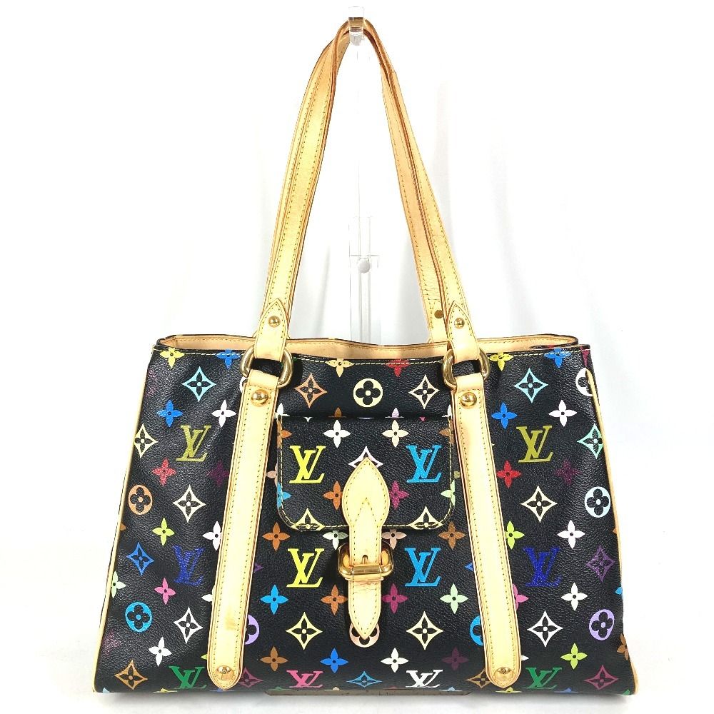 Louis Vuitton Shoulder Bag Aurelia MM Monogram Multicolor Canvas Black