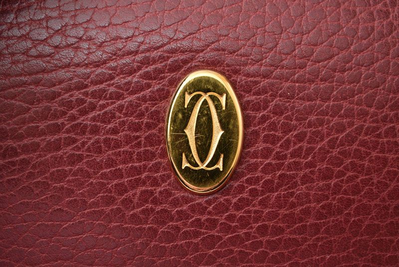 Cartier Coin Case Card Pouch Vintage Must with Bordeaux Chain — view 3