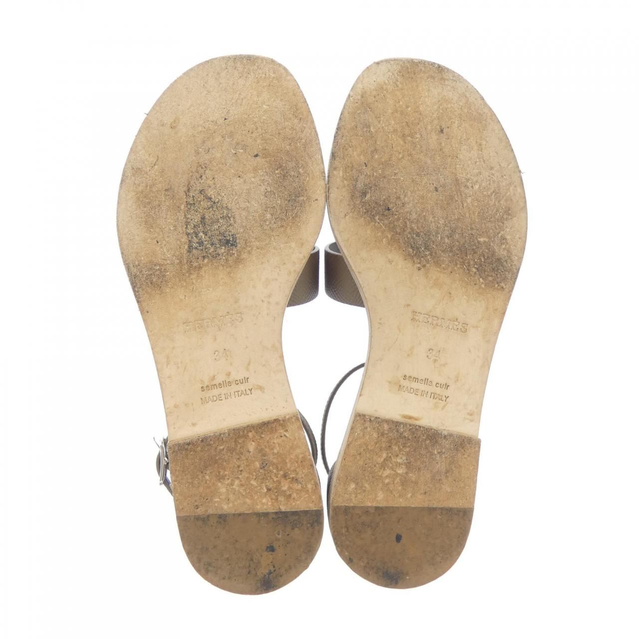 Hermes Santorini Sandals Khaki — view 4