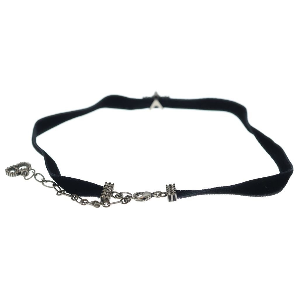 Dior CD Star Rhinestone Velvet Bracelet Black Silver — view 2