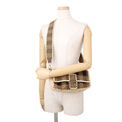 Fendi Handbag Mamma Bucket Raffia Canvas Bag Shoulder 2-Way — view 5