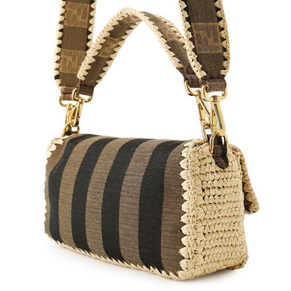 Fendi Handbag Mamma Bucket Raffia Canvas Bag Shoulder 2-Way — view 2