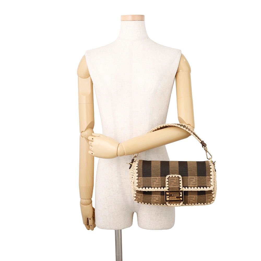 Fendi Handbag Mamma Bucket Raffia Canvas Bag Shoulder 2-Way — view 4