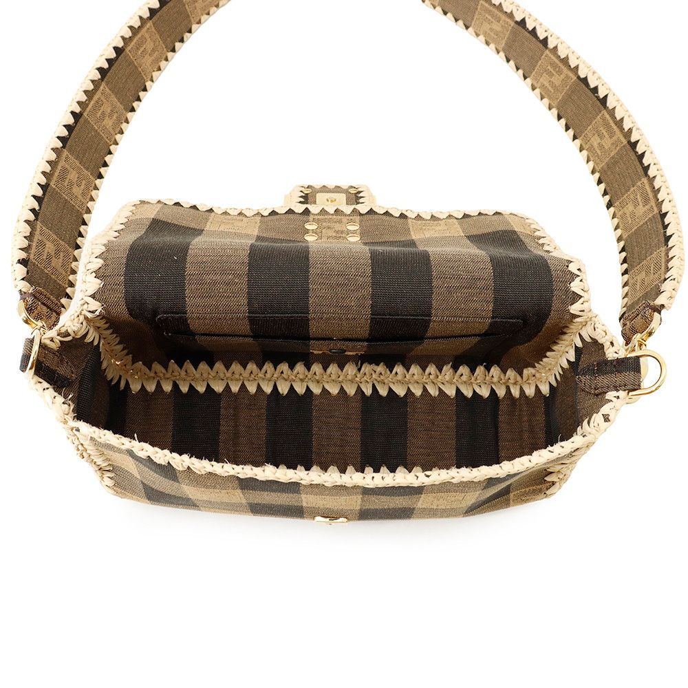 Fendi Handbag Mamma Bucket Raffia Canvas Bag Shoulder 2-Way — view 6