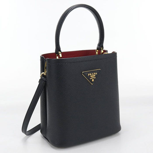 Prada Saffiano Leather Small Bag 2-Way Panier Handbag Calfskin