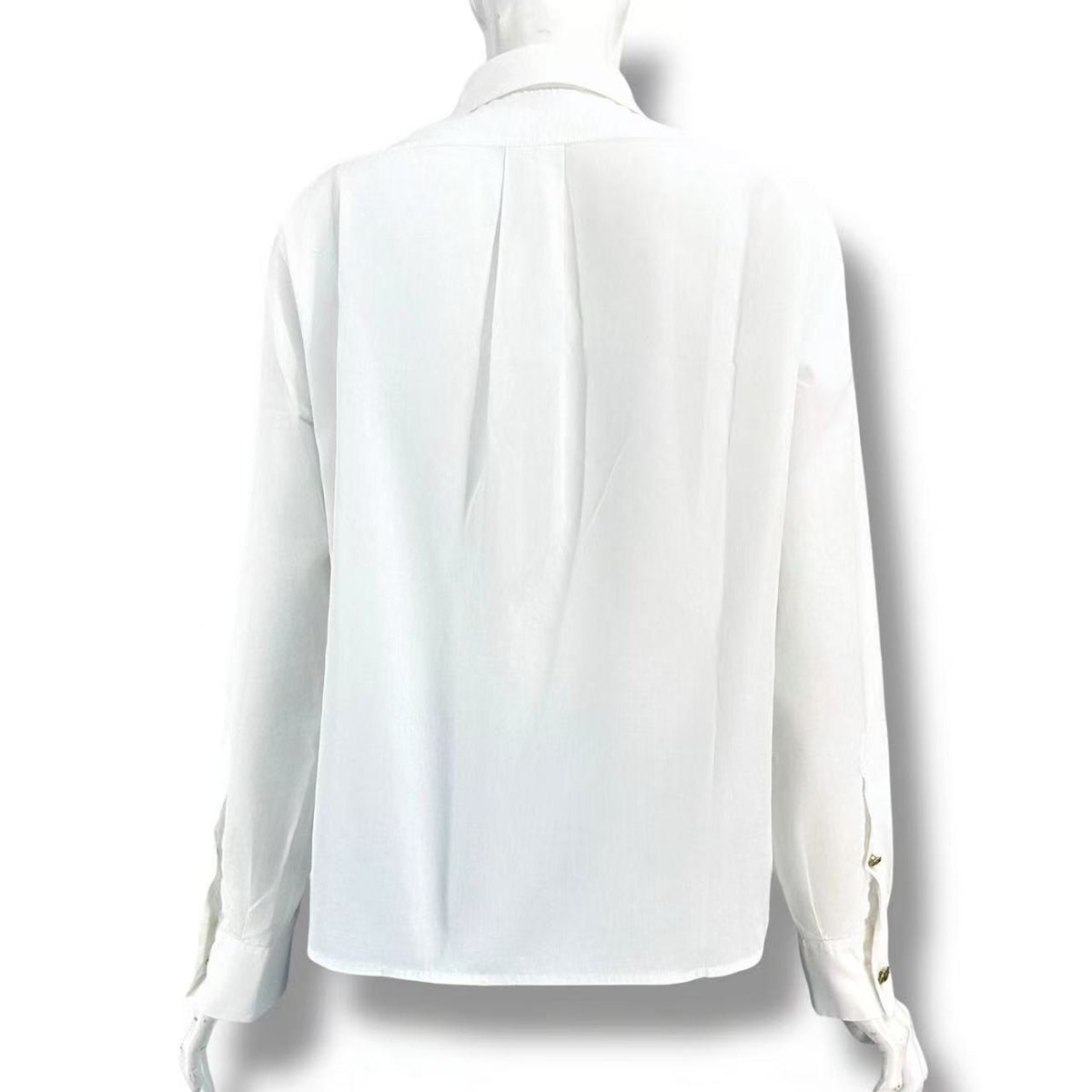 Chanel Blouse Shirt Gold Button Coco — view 2