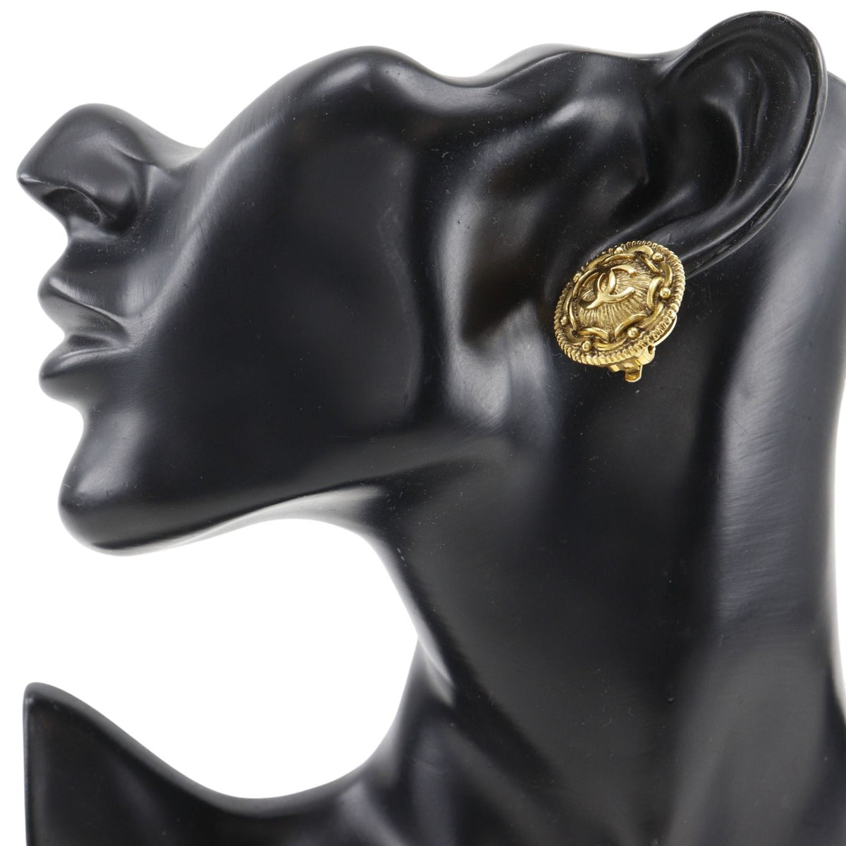 Chanel 97P CC Logo Vintage Gold Plated Earrings — view 2