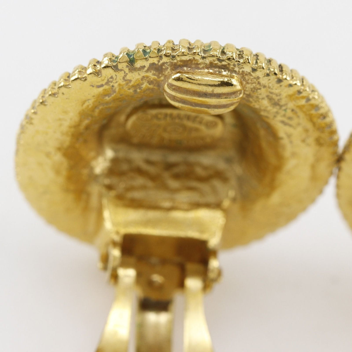 Chanel 97P CC Logo Vintage Gold Plated Earrings — view 8