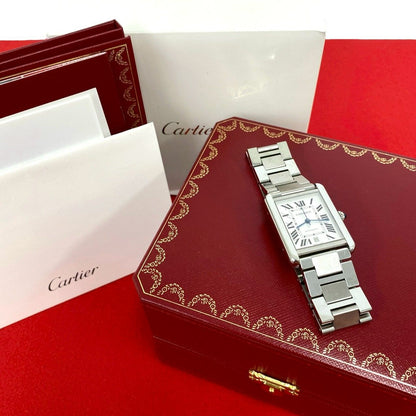 Cartier Tank Solo XL Stainless Steel Quartz Watch Silver