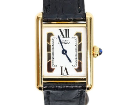 Cartier Trinity Dial Must Tank SM Vermeil Leather Quartz