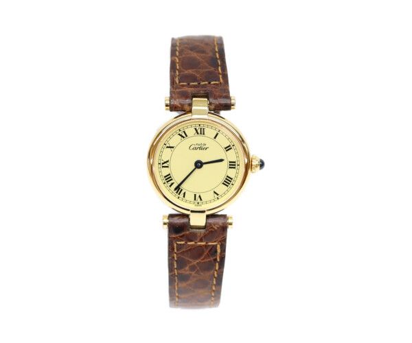 Cartier Must Vendeme Vermeil SM Ivory Circle Roman Dial — view 2