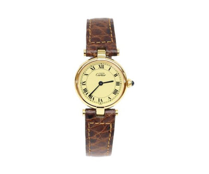 Cartier Must Vendeme Vermeil SM Ivory Circle Roman Dial — view 2