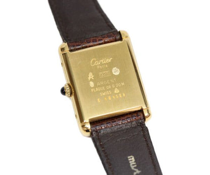 Cartier Must Tank Vermeil LM Trinity Dial Hand Wound Leather — view 6