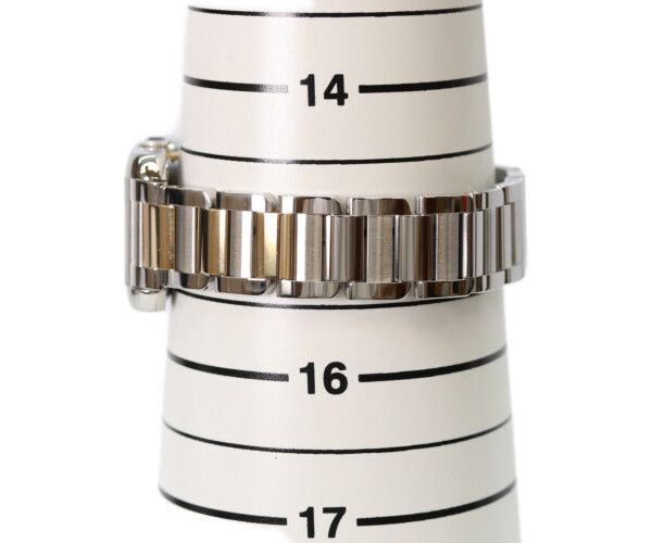 Cartier YG SS Tank Anglaise SM Silver Guilloche Dial Quartz — view 7