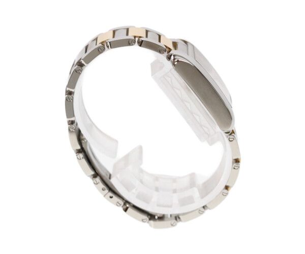 Cartier YG SS Tank Anglaise SM Silver Guilloche Dial Quartz — view 5