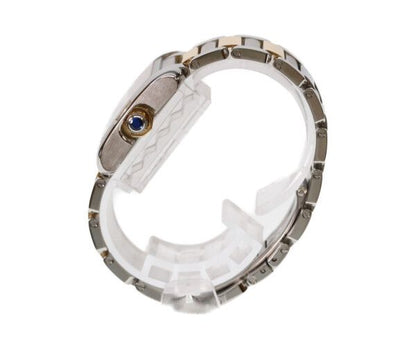 Cartier YG SS Tank Anglaise SM Silver Guilloche Dial Quartz — view 3