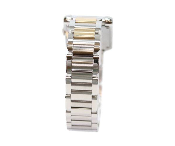 Cartier YG SS Tank Anglaise SM Silver Guilloche Dial Quartz — view 4