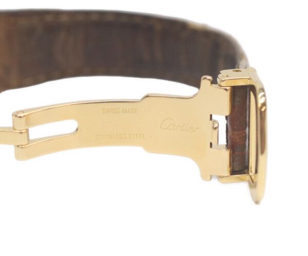 Cartier Must Tank Vermeil SM Late Model Flying Roman Ivory Dial Quartz Leather — view 8